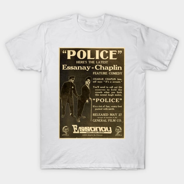 Police (1916 film) T-Shirt by FilmCave